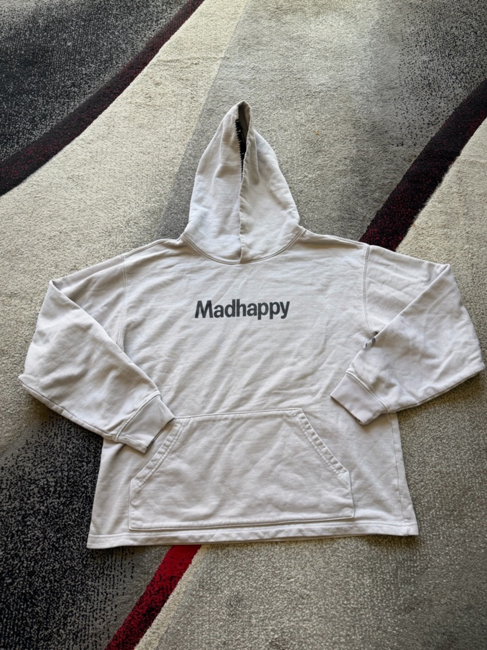 Madhappy Adult Unisex Classic Light Gray Black Stitching Hoodie